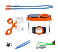 RYAN 1 Pièce Boite Loupe Insecte Ensemble Loupe Enfant avec Pince à Épiler Mini Filet de Pêche et Sangles de Boite a Insecte Kit Explorateur pour Enfants Outil d'Exploration de Sciencec Nature