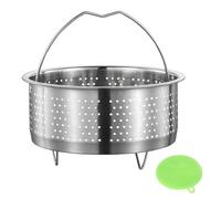 RYAN 1 Pièce Panier Vapeur Inox pour Cuiseur à Riz 17.5cm Paniers Cuit-Vapeur avec Poignée Insert de Cuiseur Vapeur Panier à Vapeur pour Réchauffer en-Cas Soupes Fromage Légumes Pain