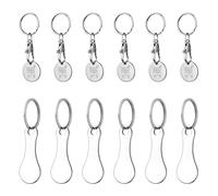 RYAN 12Pcs Jeton de Caddie Universel Jeton Caddie Metal Porte Clé Caddy jeton Amovible Porte Clef Chariot De Courses Deux Modèles Puce pour Panier d'Achat