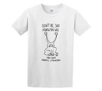 Ryan Ames Don't Be Sad I Know You Will Daniel Johnston Tribute en Unisex Crew Neck Cotton Tee Men's Short-Sleeve T-Shirts White S