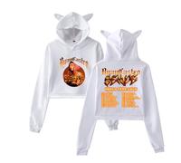 Ryan Castro Sende World Tour 2025 Pull à capuche à manches longues avec oreilles de chat pour femme, blanc, XL