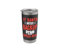 Ryan Santa's Backup Funny Ryan Christmas Name Gobelet isotherme en acier inoxydable double paroi