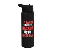 Ryan Santa's Backup Funny Ryan Christmas Name Stainless Steel Insulated Water Bottle