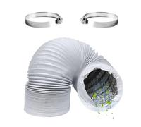 RYAN Tuyau Evacuation Seche Linge Tuyau D'évacuation Flexible en Aluminium PVC Tuyau de Ventilation avec 2 Colliers de Serrage et 1 Ruban AdhéSif pour Salle de bain Cuisine Sèche (Ø100mm /3m)