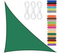Ryanbem Voile de Parasol Triangle 95% RéSistant Aux UV, Voile D'Ombrage ImperméAble ExtéRieur, Voile de Parasol avec 3 Morceaux de Corde pour Jardin Patio Piscine Vert Foncé 3x3x4.3m