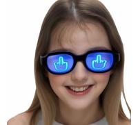 RyanDesign Lunettes lumineuses à DEL à 7 couleurs pour doigts d'honneur - Lunettes d'humeur rechargeables pour adultes, adolescents, couples - Parfaites pour les concerts, les raves et les cadeaux de