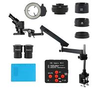 Ryanong Accessoires de microscope de laboratoire rotatif 3,5-90X universel bras articulé trinoculaire stéréo zoom continu microscope 48MP 2K USB caméra