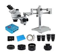 Ryanong Accessoires de microscope de laboratoire stéréo grossissement 180x, objectif 2X/0,5X double comprend une caméra HDMI 38 MP 2K