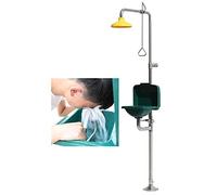 Ryanong Combinaison de type antigel pour douche d'urgence, station de lavage des yeux, unité de lavage des yeux, lavage des yeux et du visage avec couvercle à rabat vert