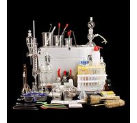 Ryanong Ensemble complet de kits d'expérimentation chimique de laboratoire, recherche d'expériences scientifiques industrielles et instruments en verre principal, fournitures pédagogiques