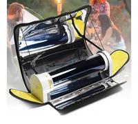 Ryanong Four solaire portable, poêle solaire d'extérieur avec thermomètre, grande capacité de 4,5 l et température réglable, cuisson des repas en 20 minutes et facile à transporter, idéal pour le