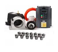 Ryanong Kit de fraisage ER20 pour moteur de broche CNC 2,2 kW + pince 80 + pompe + 13 pièces + câble de 1 m pour routeur pour machine de gravure