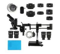 Ryanong Microscope d'observation 3.5X-180X Trinoculaire Stéréo Microscope 2K 4K HDMI USB 55MP 48MP Caméra Vidéo avec Double Boom Coulissant Bras Support PCB Kit de réparation de réparation