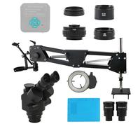 Ryanong Microscope d'observation 3.5X-90X 180X Parfocal Simul Focal Stéréo Microscope Stéréo Trinoculaire 48MP 4K HDMI USB Support Extensible Ressort Support