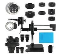 Ryanong Microscope d'observation 4K HDMI Type C Caméra vidéo numérique 3.5X-100X 200X Double Boom Zoom Simul Focal Parfocal Trinoculaire Stéréo Microscope CTV Objectif