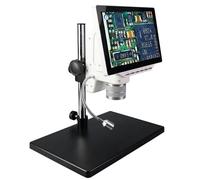 Ryanong Microscope d'observation Zoom numérique microscope vidéo électronique 10,6 pouces HD LCD microscope à souder microscope de réparation de téléphone loupe + support en métal