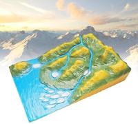 Ryanong Modèle de tectonique de plaque géologique 3D, modèle d'appareil de démonstration de sédimentation, modèle d'instrument d'enseignement géographique scientifique pour aide à l'étude du collège.