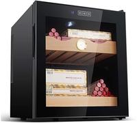 Ryanong Petite cave à cigares, porte en verre trempé et tiroirs à 3 couches jusqu'à 250 cigares