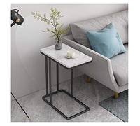 Ryanong Petite table basse nordique en marbre - Table de chevet centrale minimaliste moderne pour salon - Fer forgé