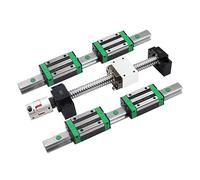 Ryanong Rail linéaire, vis à billes L1100 mm + rails 2 guides carrés HGR20 + 4 blocs de chariot HGH20CA/HGW20CC pour machine CNC, haute dureté
