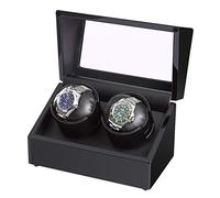 Ryanong Remontoir de montre 2 boîtes de rangement pour montres automatiques avec 4 modes de rotation - Coque en bois - Peinture piano - Extérieur et moteur extrêmement silencieux