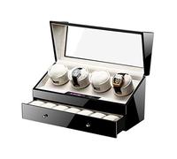 Ryanong Remontoir de montre automatique unisexe avec rangement double en bois avec moteur silencieux