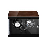 Ryanong Remontoir de montre pour 2 montres automatiques 5 réglages différents en bois finition piano moteur silencieux oreiller flexible convient pour les poignets des femmes et des hommes