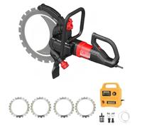 Ryanong Scie circulaire professionnelle 9500 W pour béton - Chaser mural sans poussière - Profondeur de coupe de 29 cm, 3000 tr/min, suppression de la poussière d'eau, lame diamant