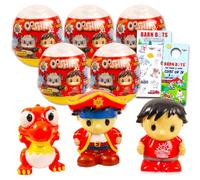 Ryan's World Ooshies Ensemble pour enfants - Lot de 5 figurines mystères du monde de Ryan et des autocollants, plus | Mini figurines mystères Ooshies pour garçons et filles
