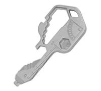Ryaupy 1 Pièce Clé Multifonction 24 en 1 Argent - Mini Outil de Survie en Acier Inoxydable pour Randonnée/Camping (Ouvre-Bouteille, Tournevis, Coupe-Fil) - Porte-Clés Compact Tout Usage