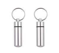 Ryaupy 2PCS Mini boîte pilules aluminium argenté - boîte pilules capsule porte - clés-boîte pilules santé et soins personnels voyage plein air
