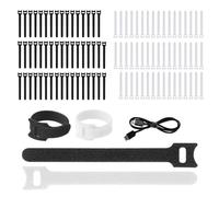 Ryaupy 50PCS Scratch Serre Cable Bande - Sangle Réutilisable Câble Management - pour Attacher Les Câbles, Fils PC/Électriques(Noir*25, Blanc*25)