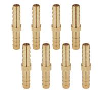 Ryaupy 8PCS Réducteurs Cannelés en Laiton - Droit Connecteur - Adaptateur Barb Tuyau pour Tuyau D'air, Eau, Carburant, Huile(8mm)