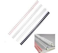 Ryaupy Ensemble de Reliure Spirale 4 pièces 12 mm, Reliure en Plastique à Boucles pour Documents A4, y Compris la relieuse, Pas de 10 mm, pour cahiers, Chemises et Fournitures de Bureau