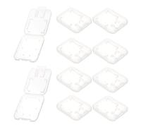 Ryaupy Lot de 10 étuis Transparents pour Cartes mémoire - Boîte de Rangement Transparente pour Double Carte mémoire - Étui de Protection - Boîte de Rangement - Porte-Carte SD