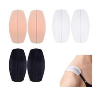 Ryaupy Lot De 6 Coussinets Antidérapants en Silicone pour Bretelles De Soutien-Gorge, Silicone Antidérapant, Soulagent La Douleur des Épaules, Couleur De La Peau, Noire, Blanche
