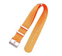 RybdaFDc Bracelet Universel, 20/22/24 mm for Hommes, Impression Couleur Bonbon, Toile Soyeuse, Nylon, Bracelet de Montre Militaire NATO, Accessoires de Remplacement(Orange,22mm)