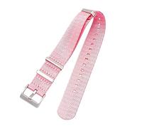 RybdaFDc Bracelet Universel, 20/22/24 mm for Hommes, Impression Couleur Bonbon, Toile Soyeuse, Nylon, Bracelet de Montre Militaire NATO, Accessoires de Remplacement(Pink,20mm)