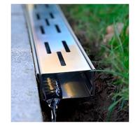 RybdaFDc Grilles de caniveau en métal, caniveau avec Embouts, Siphon de Sol de Douche en Acier Inoxydable argenté, kit de tuyaux de caniveau emboîtables(W15cmxH8cm(5 7/8" x3 1/8"))