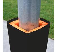 RybdaFDc Housse de Rembourrage pour Barre, Rembourrage for Poteau de Basket-Ball extérieur, Protection for Poteau de Basket-Ball, Football, Volley-Ball, Hauteur 1,5 m(Black,9.5"x9.5" (24x24cm))