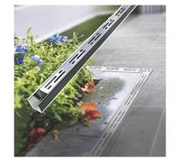 RybdaFDc Kit de Drainage de Balcon en Acier Inoxydable, Solution de Drainage de Cour, caniveau de Drainage en U, Grille de tranchée métallique Facile à Nettoyer(W200*H50mm)