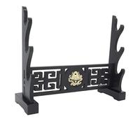 RybdaFDc Porte-épée support affichage Horizontal samouraï Katana Wakizashi classique évider motif Dragon pattern1-3 niveaux(3Tier)