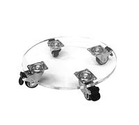 RybdaFDc Support de plantes d'intérieur transparent avec roulettes, en acrylique robuste sur roulettes verrouillables, base à rouleau pour pot de fleurs transparent pour extérieur (rond, 20,3 cm)