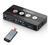 Rybozen USB 3.0 Switch 4 Ports pour 4 PC 4 Entrées 4 Sorties USB Commutateur pour Imprimante Clavier Souris Clé USB Disque Dur Externe Scanner, avec Télécommande…