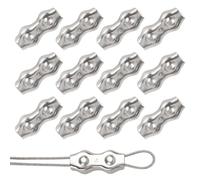 Rybtd 12 Pièces Duplex Clips Serre-Câbles M4 Serre Cable Acier 4mm Clip de Câble Métallique,304 Serre-Câbles en Acier Inoxydable pour Câble Métallique 4mm,pour Auvent Tendeur de Corde à Linge