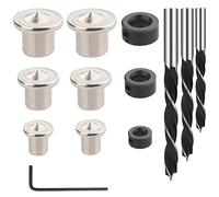 Rybtd 13 Pcs Centreur Tourillon, Ø 6 8 10 Mm Butée de Profondeur de Perçage avec Clé Hexagonale, Pointes de Centrage (Massif), Foret a Bois, Acier Carbone, pour Chevillage Goujon de Guidage