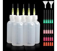 Rybtd 5 Pièces Applicateur de Bouteille Aiguille 50ml Precision Tip Applicator Bottle，Flacons à Aiguilles avec Aiguilles de Distribution et Capuchons pour Liquide,Huile de Colle,Peinture Acrylique