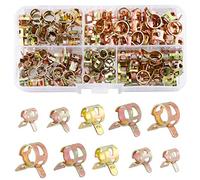 Rybtd Clip à Ressort Tuyau Serre-Joints 100 PCS Collier Durite Essence 6-10mm Collier de Serrage Ajustable 5 Sortes de Tailles pour Fixer Tuyaux Souples et Durites