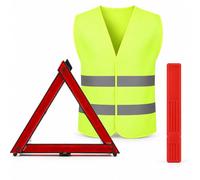 RydRoad Triangle de Signalisation avec Gilet Réfléchissant, Kit Sécurité Auto 2 en 1, Triangle Pliable avec Étui Rouge, Haute Visibilité pour Voiture, Moto et Voyages