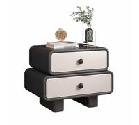 RYDZCLH Table De Chevet en Bois, Minimaliste, avec 2 Tiroirs, Grand Espace De Rangement Et Poignée Invisible. sans Assemblage, Pratique À Ranger dans Une Chambre,50x40x50cm